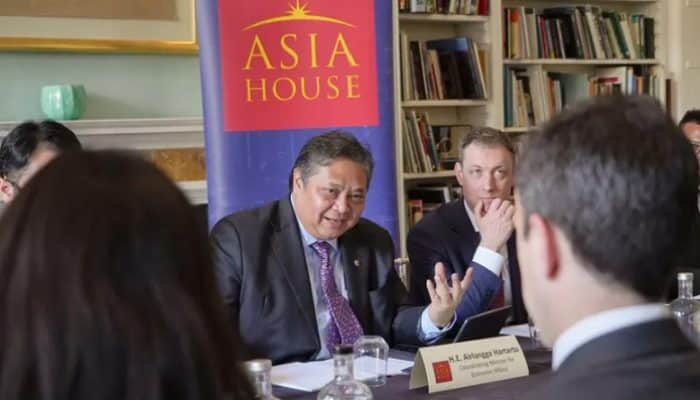 Asia House di Inggris, Airlangga Kupas Kebijakan Ekonomi Indonesia Pemerintahan Baru Pasca Pemilu