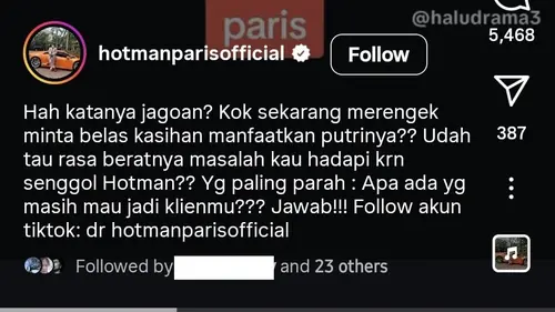 Reaksi Hotman Paris di Media Sosial Soal Anak Razman Nasution Menangis