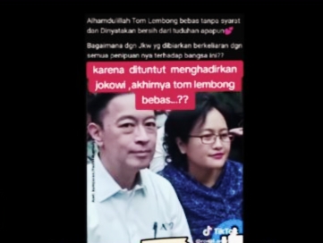 Hoaks! Tom Lembong Dibebaskan Tanpa Syarat