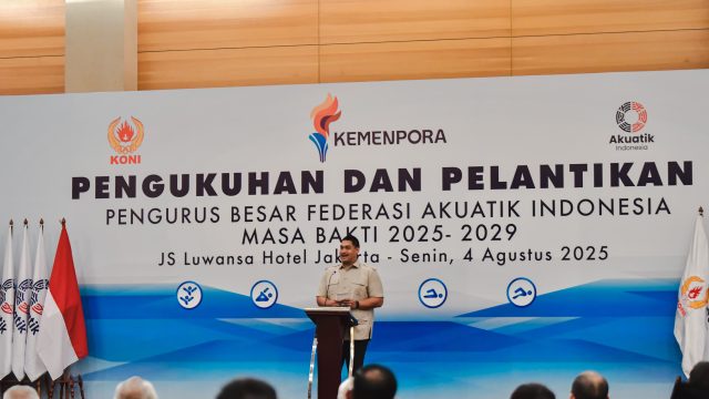 Pelantikan Federasi Akuatik Indonesia, Menpora Dito: Dukungan Penuh untuk Medali Olimpiade