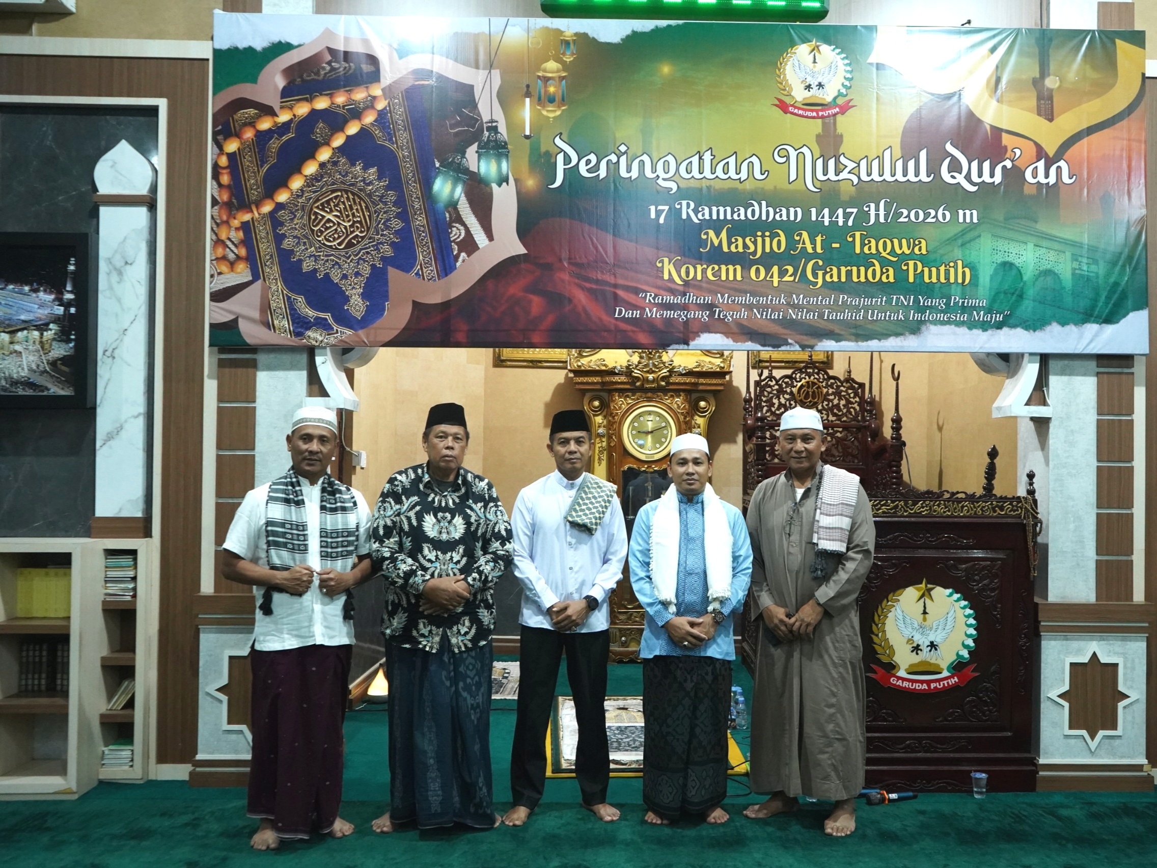Peringatan Nuzulul Quran di Korem 042/Gapu, Momentum Membentuk Mental Prajurit yang Prima dan Berlandaskan Nilai Tauhid