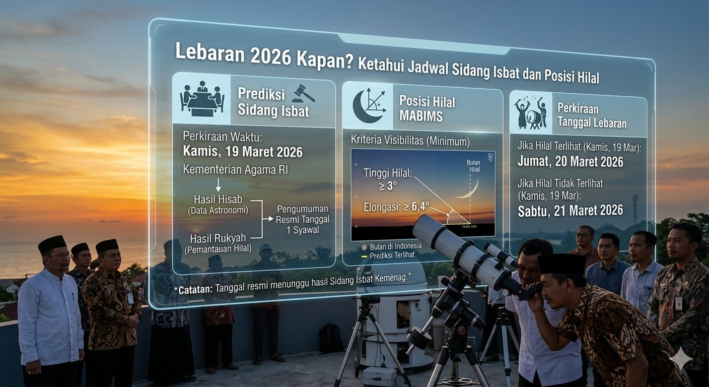 Lebaran 2026 Kapan? Ketahui Jadwal Sidang Isbat dan Posisi Hilal