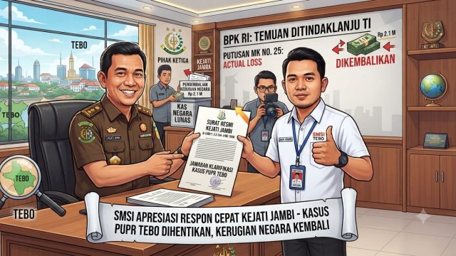 SMSI Apresiasi Respons Cepat Kejati Jambi Terkait Kasus PUPR Tebo Senilai Rp2,1 Miliar