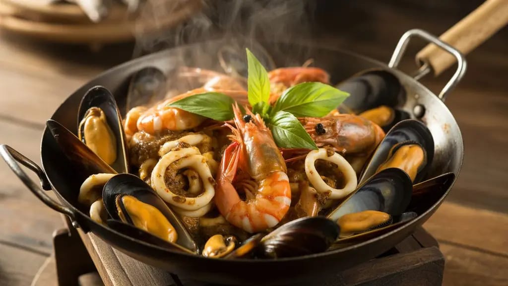 Resep Seafood Lada Hitam Kemangi