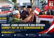 Pemkot Jambi Bagikan 4.000 Bendera Merah Putih Sambut HUT ke-81 Kemerdekaan RI