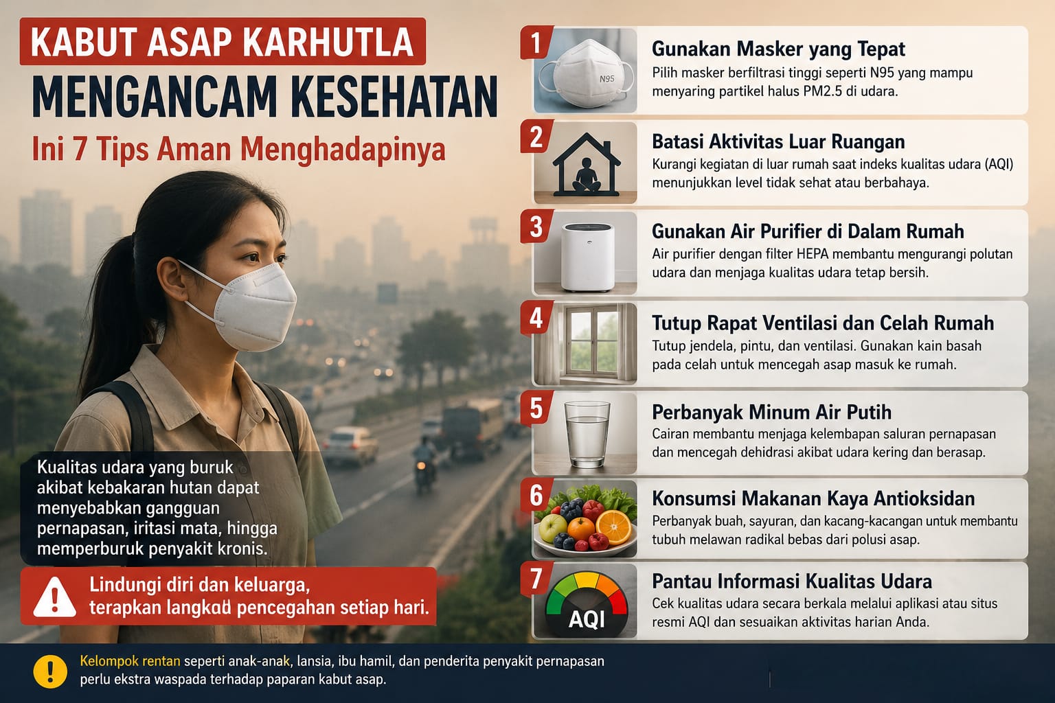 Kabut Asap Karhutla Mengancam Kesehatan, Ini 7 Tips Aman Menghadapinya