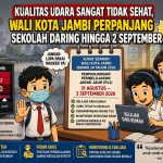 Wali Kota Jambi Perpanjang Sekolah Daring hingga 2 September Akibat Kabut Asap