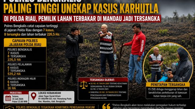 Polres Bengkalis Gaspol Paling Tinggi Ungkap Kasus Karhutla di Polda Riau, Pemilik Lahan di Mandau Jadi Tersangka