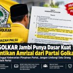 AD/ART Golkar Dinilai Bisa Jadi Dasar Pemberhentian Amrizal, Nasroel: Tinggal Keberanian Partai