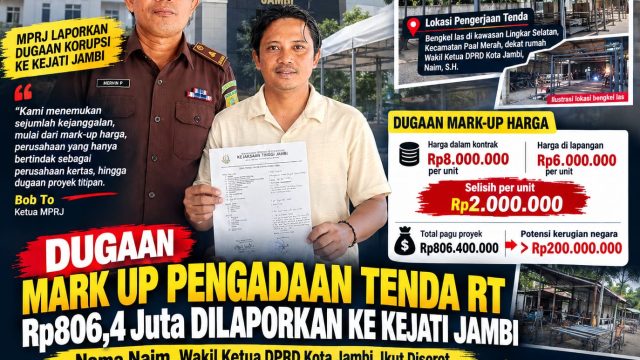 Dugaan Mark-Up Pengadaan Tenda RT Rp806,4 Juta Dilaporkan ke Kejati Jambi