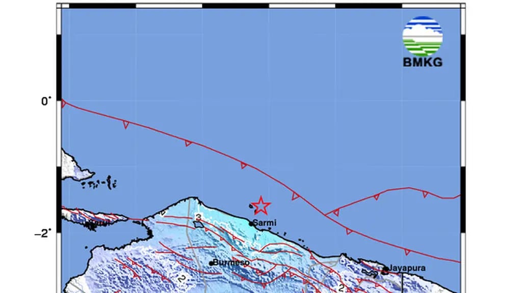 Gempa Magnitudo 5,1 Guncang Sarmi Papua, Episentrum Berada di Kedalaman 10 Kilometer
