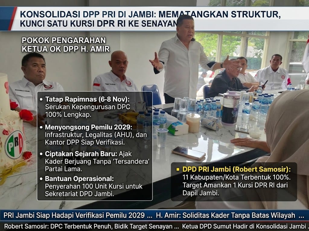 Sambangi Jambi, Ketua OK DPP PRI Tekankan Soliditas dan Bakar Semangat Kader Demi Amankan 1 Kursi Senayan