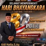 Ketua DPRD Muaro Jambi Aidi Hatta Sampaikan Selamat Hari Bhayangkara ke-80