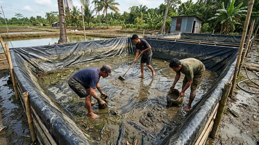 Cara Membersihkan Kolam Lele Terpal agar Bersih dan Siap Dipakai untuk Budidaya