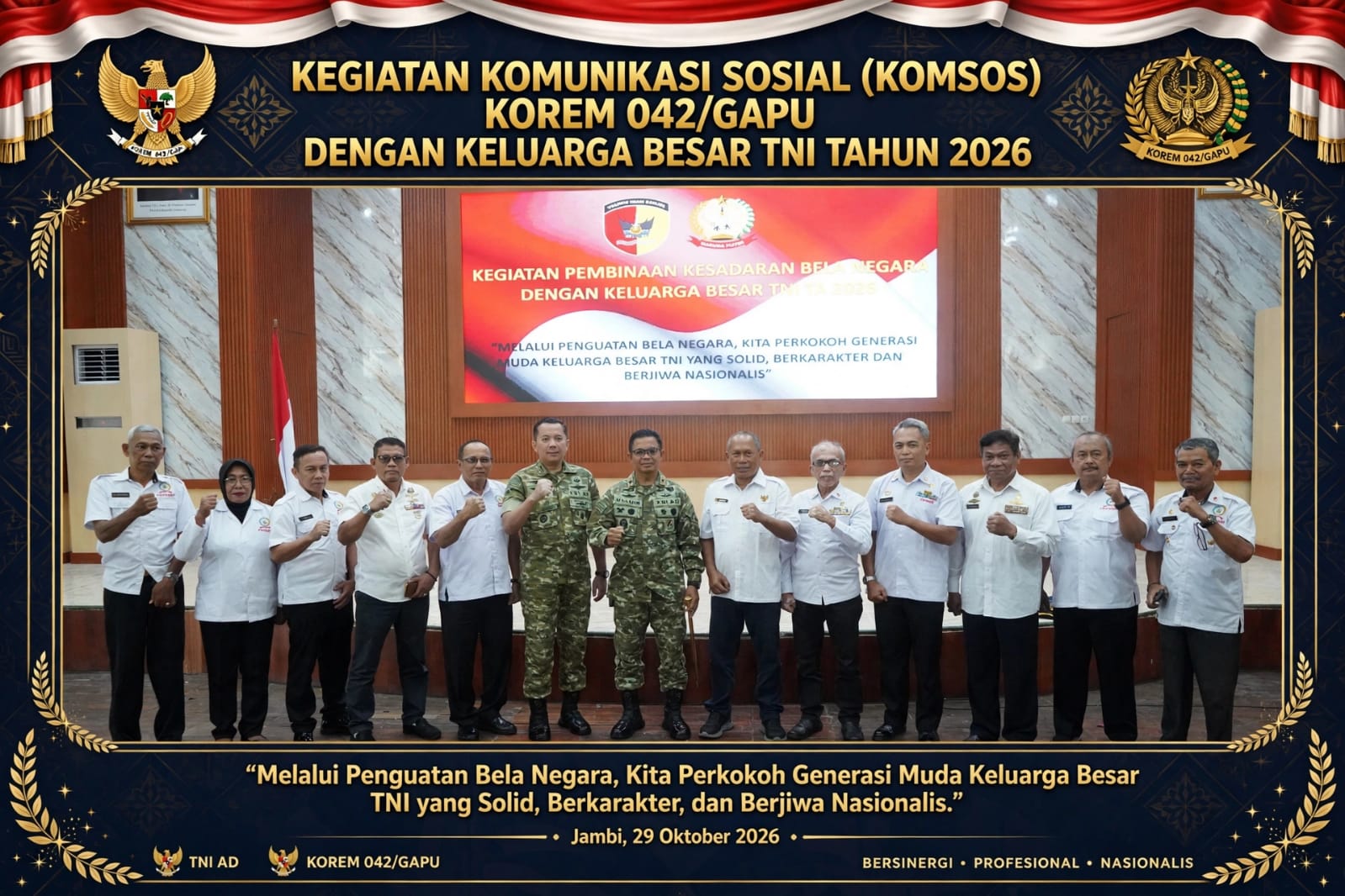 PEPABRI Jambi Dukung Penguatan Bela Negara dan Nasionalisme Generasi Muda