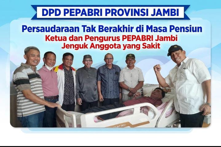 Persaudaraan Tak Berakhir di Masa Pensiun, Ketua dan Pengurus PEPABRI Jambi Jenguk Anggota yang Sakit