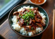 Resep Rice Bowl Daging Jamur ala Jepang, Praktis Dibuat di Rumah dan Rasanya Menggugah Selera